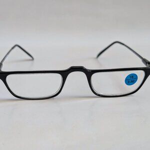 (NWT) Vintage 90's Carbon Fiber Rectangle Half Frame Reading Glasses (S. Black)